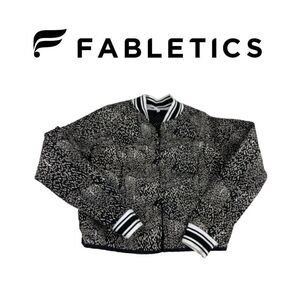 Fabletics Black & White Bomber Jacket. Sz XS